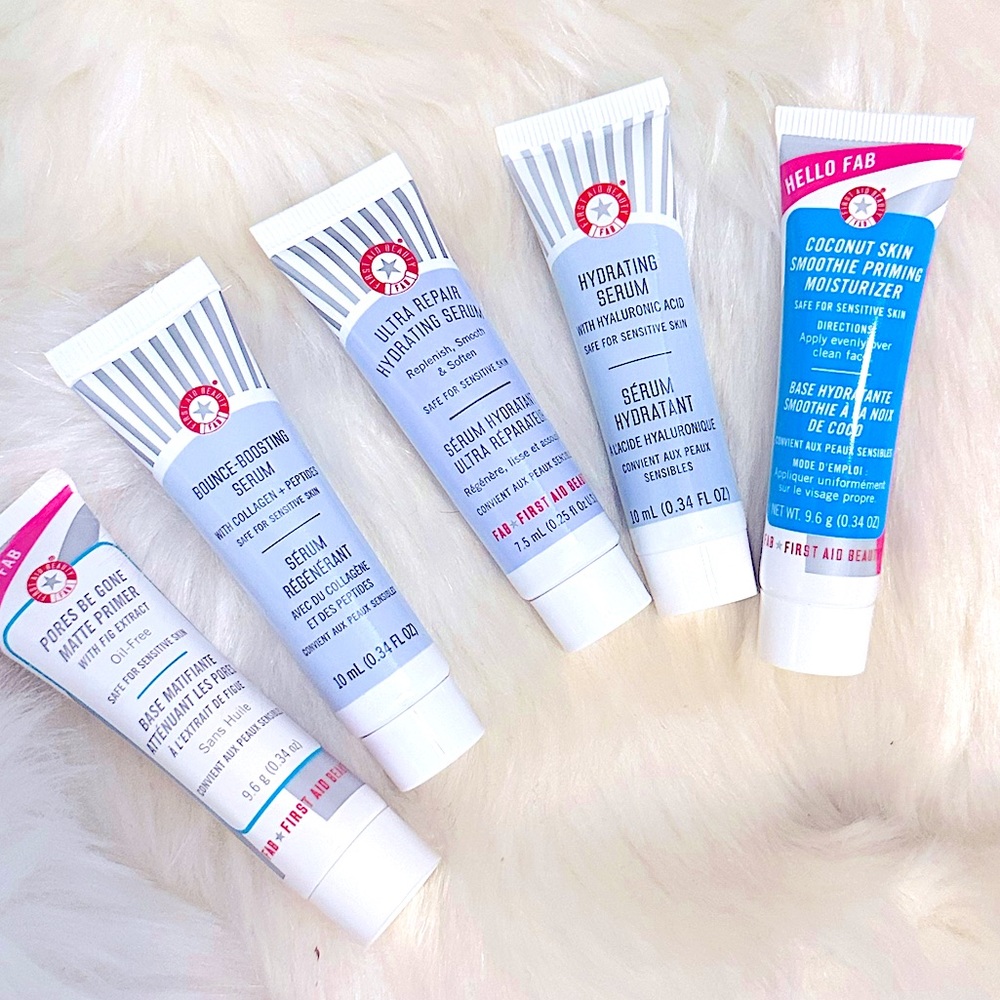 [NEW 5PC] FIRST AID🌟🔝RATED SKINCARE DISCOVERY KIT Deluxe Minis: Serums/Primers